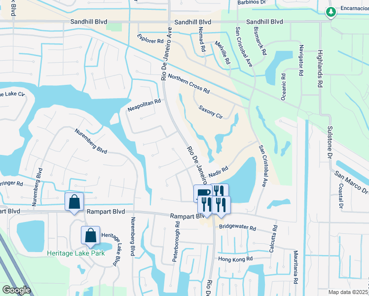 map of restaurants, bars, coffee shops, grocery stores, and more near 1343 Rio De Janeiro Avenue in Punta Gorda