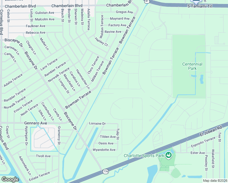map of restaurants, bars, coffee shops, grocery stores, and more near Trembly Avenue in Port Charlotte