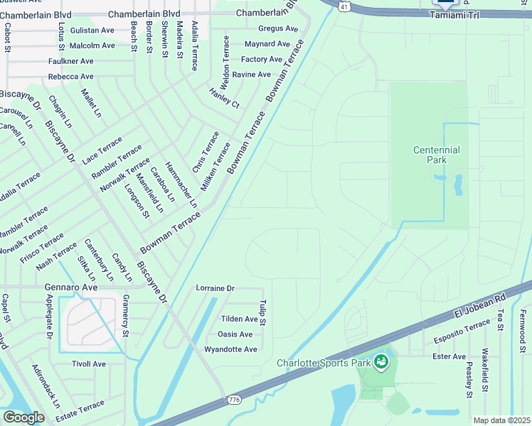 map of restaurants, bars, coffee shops, grocery stores, and more near Trembly Avenue in Charlotte County