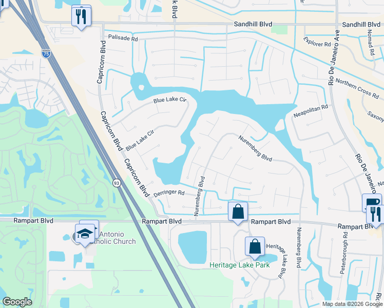 map of restaurants, bars, coffee shops, grocery stores, and more near 1373 Razorbill Lane in Punta Gorda