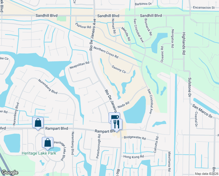 map of restaurants, bars, coffee shops, grocery stores, and more near 1360 Rio De Janeiro Avenue in Punta Gorda