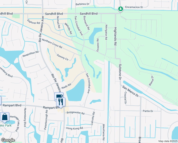 map of restaurants, bars, coffee shops, grocery stores, and more near 1352 San Cristobal Avenue in Punta Gorda