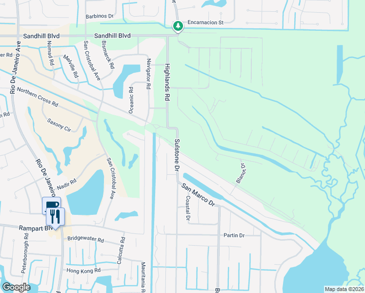 map of restaurants, bars, coffee shops, grocery stores, and more near 27049 Amsterdam Drive in Punta Gorda