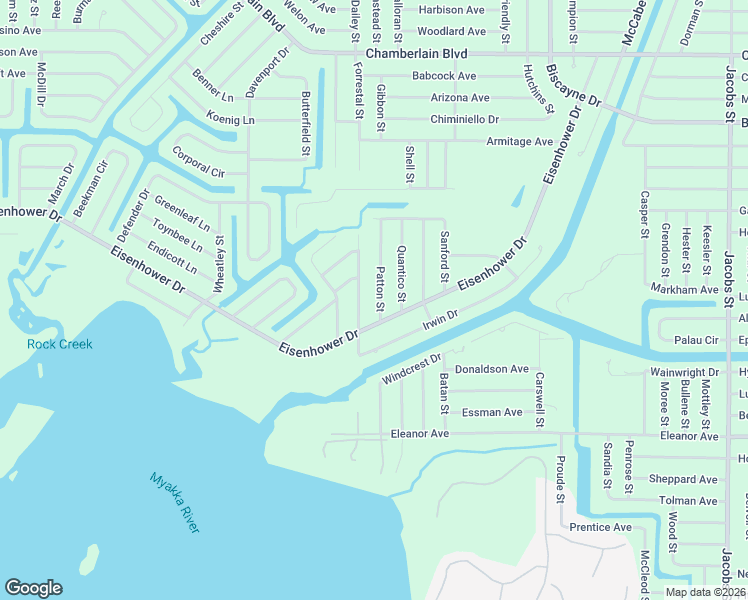 map of restaurants, bars, coffee shops, grocery stores, and more near 1347 Patton Street in Port Charlotte