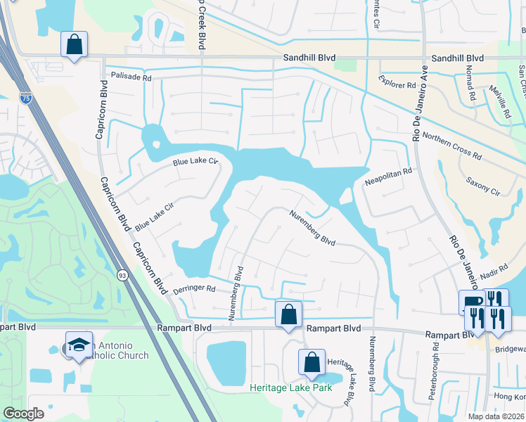 map of restaurants, bars, coffee shops, grocery stores, and more near 1662 Nuremberg Boulevard in Punta Gorda