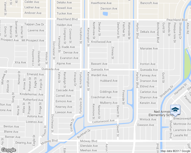 map of restaurants, bars, coffee shops, grocery stores, and more near 1314 Kenmore Street in Port Charlotte