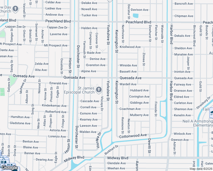 map of restaurants, bars, coffee shops, grocery stores, and more near 1314 Viscaya Drive in Port Charlotte