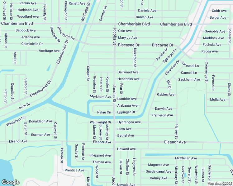 map of restaurants, bars, coffee shops, grocery stores, and more near 1287 Jacobs Street in Port Charlotte