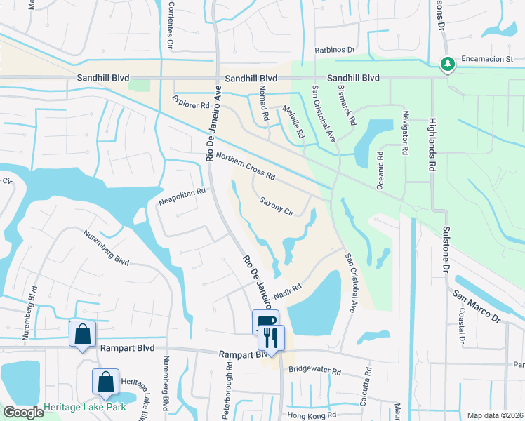 map of restaurants, bars, coffee shops, grocery stores, and more near 1266 Saxony Circle in Punta Gorda