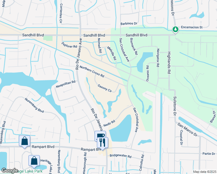 map of restaurants, bars, coffee shops, grocery stores, and more near 1306 Saxony Circle in Punta Gorda