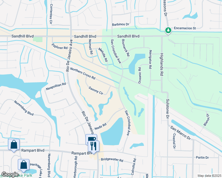 map of restaurants, bars, coffee shops, grocery stores, and more near 26315 Northern Cross Road in Punta Gorda