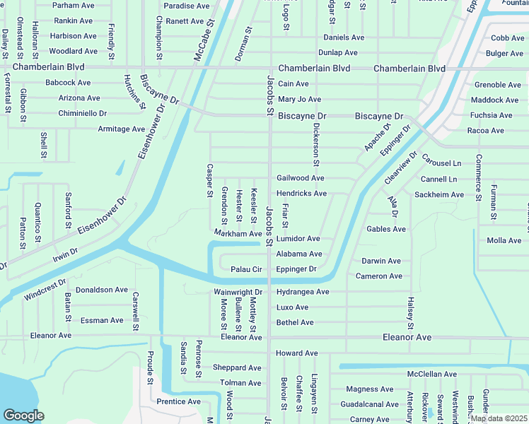 map of restaurants, bars, coffee shops, grocery stores, and more near 1287 Jacobs Street in Port Charlotte