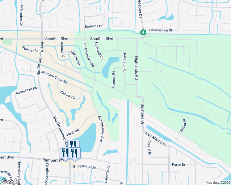 map of restaurants, bars, coffee shops, grocery stores, and more near 26521 Explorer Road in Punta Gorda