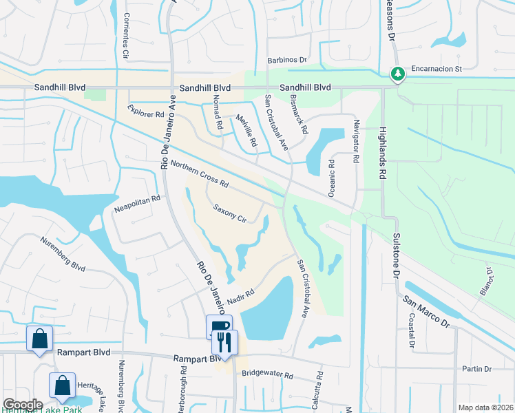 map of restaurants, bars, coffee shops, grocery stores, and more near 26315 Northern Cross Road in Punta Gorda