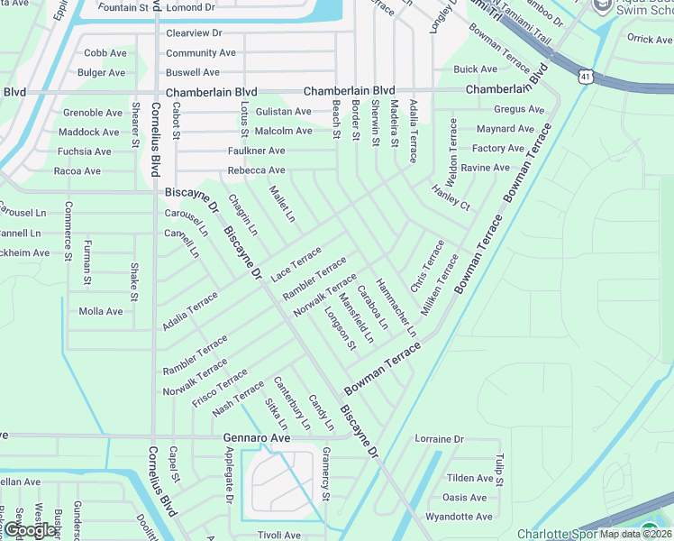 map of restaurants, bars, coffee shops, grocery stores, and more near 1292 Rambler Terrace in Port Charlotte