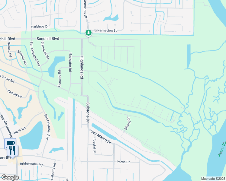 map of restaurants, bars, coffee shops, grocery stores, and more near 1245 Harbour Point Drive in Punta Gorda