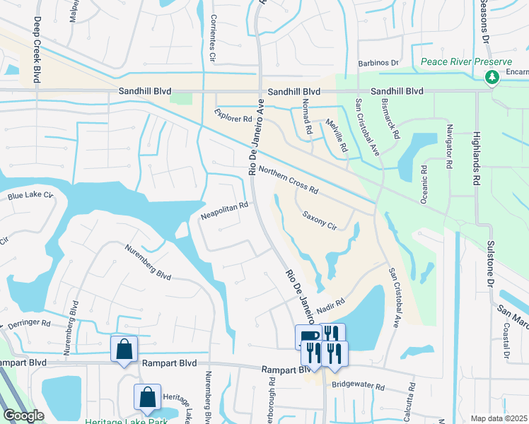 map of restaurants, bars, coffee shops, grocery stores, and more near 1236 Rio De Janeiro Avenue in Punta Gorda