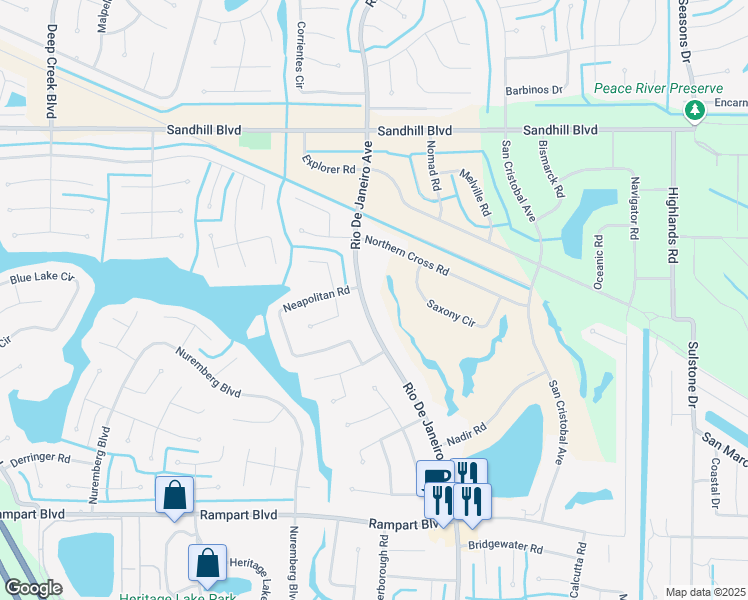 map of restaurants, bars, coffee shops, grocery stores, and more near 1231 Rio De Janeiro Avenue in Punta Gorda