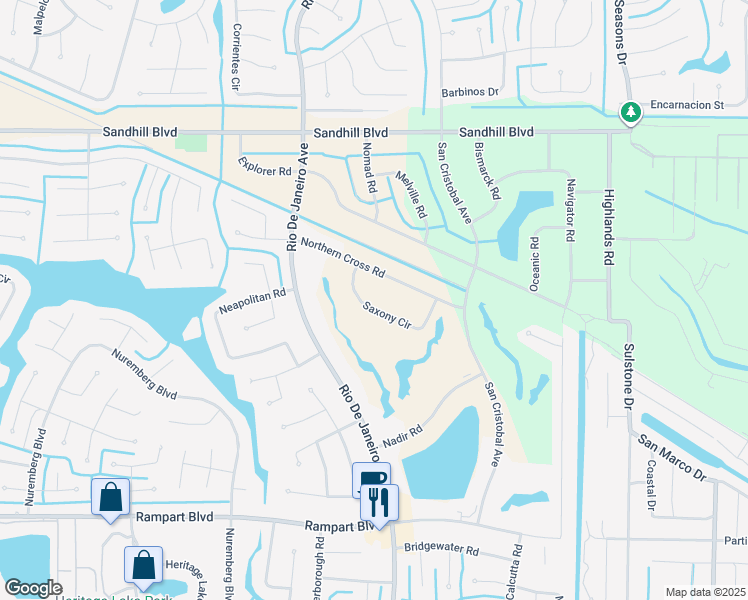map of restaurants, bars, coffee shops, grocery stores, and more near 1266 Saxony Circle in Punta Gorda