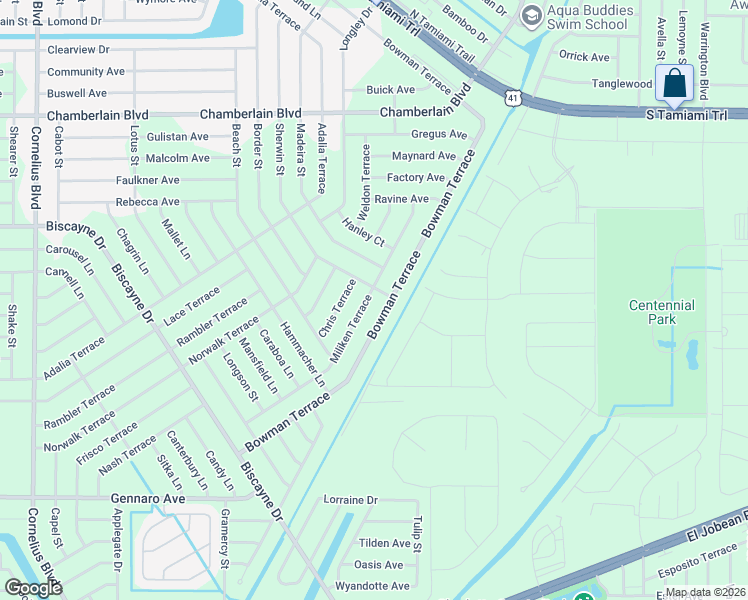 map of restaurants, bars, coffee shops, grocery stores, and more near 1003 Bowman Terrace in Port Charlotte