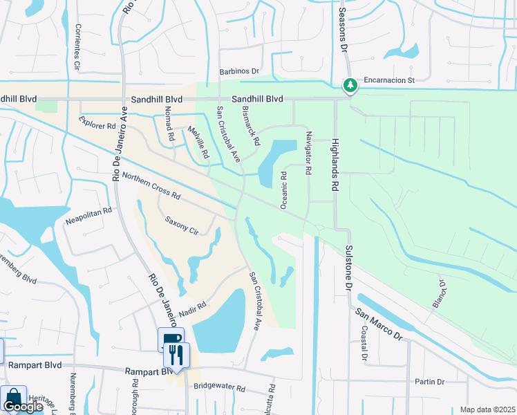 map of restaurants, bars, coffee shops, grocery stores, and more near 26458 Explorer Road in Punta Gorda