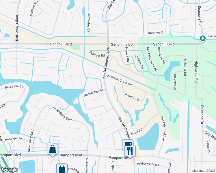 map of restaurants, bars, coffee shops, grocery stores, and more near 1164 Rio De Janeiro Avenue in Punta Gorda