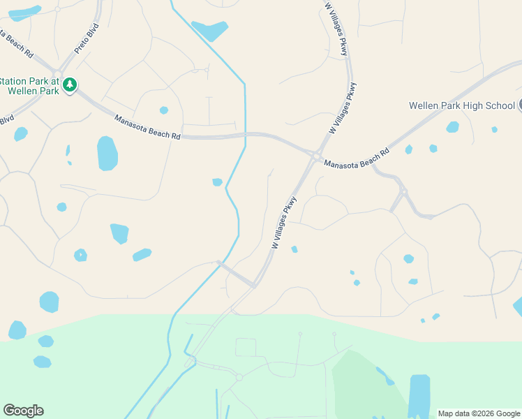 map of restaurants, bars, coffee shops, grocery stores, and more near West Villages Parkway in Venice