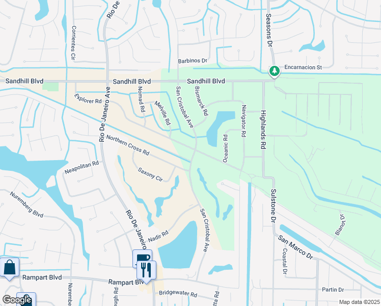 map of restaurants, bars, coffee shops, grocery stores, and more near 26405 Explorer Road in Punta Gorda