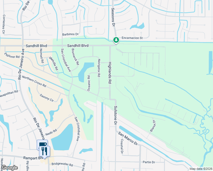 map of restaurants, bars, coffee shops, grocery stores, and more near 1197 Highlands Road in Punta Gorda