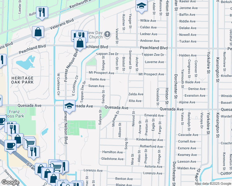 map of restaurants, bars, coffee shops, grocery stores, and more near 1230 Mohawk Drive in Port Charlotte