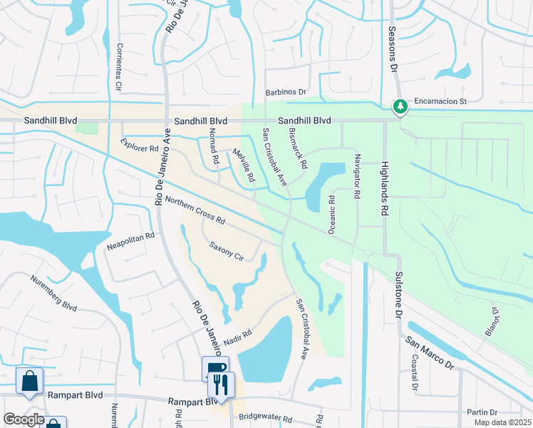 map of restaurants, bars, coffee shops, grocery stores, and more near 26365 Explorer Road in Punta Gorda