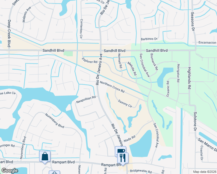 map of restaurants, bars, coffee shops, grocery stores, and more near 26149 Northern Cross Road in Punta Gorda