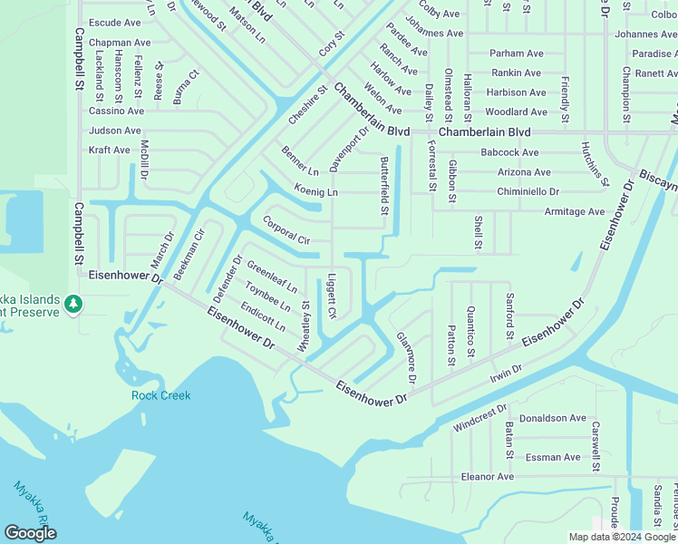 map of restaurants, bars, coffee shops, grocery stores, and more near 1424 Liggett Circle in Port Charlotte