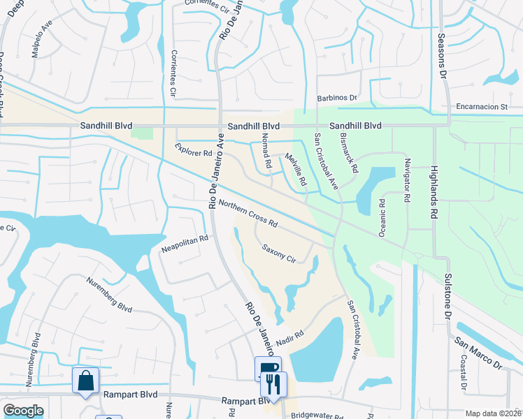 map of restaurants, bars, coffee shops, grocery stores, and more near 1192 Saxony Circle in Punta Gorda