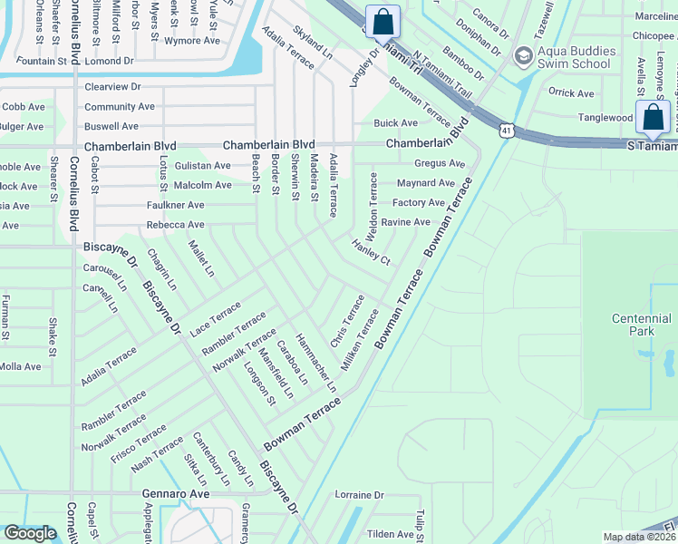 map of restaurants, bars, coffee shops, grocery stores, and more near 1204 Madeira Street in Port Charlotte