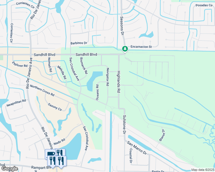 map of restaurants, bars, coffee shops, grocery stores, and more near 1196 Navigator Road in Punta Gorda