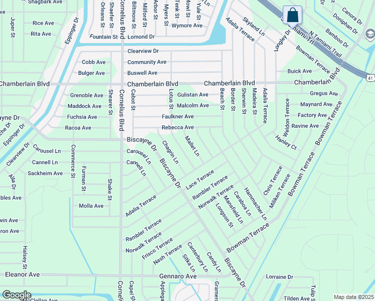 map of restaurants, bars, coffee shops, grocery stores, and more near 1194 Lotus Street in Port Charlotte