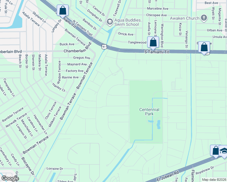 map of restaurants, bars, coffee shops, grocery stores, and more near 16112 Cranston Avenue in Port Charlotte