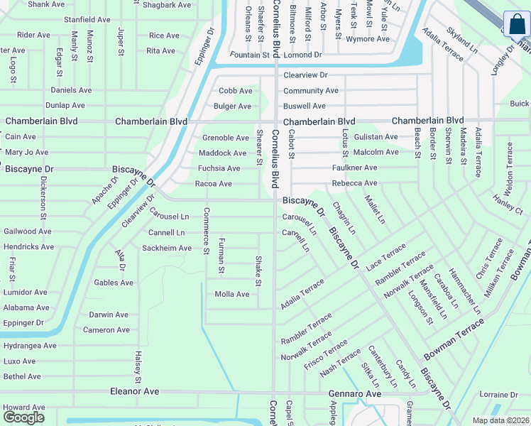 map of restaurants, bars, coffee shops, grocery stores, and more near 14530 Carousel Lane in Port Charlotte