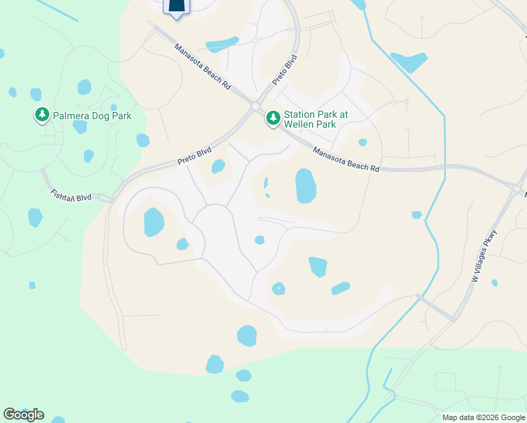 map of restaurants, bars, coffee shops, grocery stores, and more near West Villages Parkway in Venice