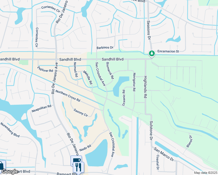 map of restaurants, bars, coffee shops, grocery stores, and more near 1147 San Cristobal Avenue in Punta Gorda