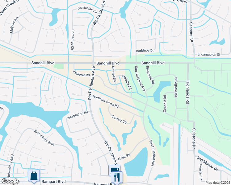 map of restaurants, bars, coffee shops, grocery stores, and more near 26255 Explorer Road in Punta Gorda