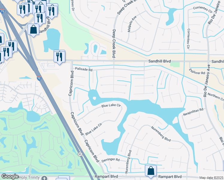 map of restaurants, bars, coffee shops, grocery stores, and more near 25204 Zodiac Lane in Punta Gorda