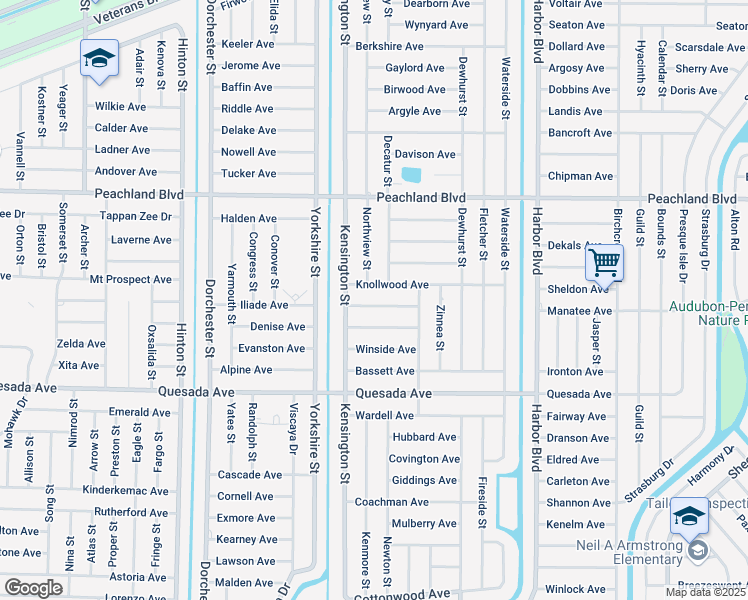 map of restaurants, bars, coffee shops, grocery stores, and more near 21192 Chatburn Avenue in Port Charlotte