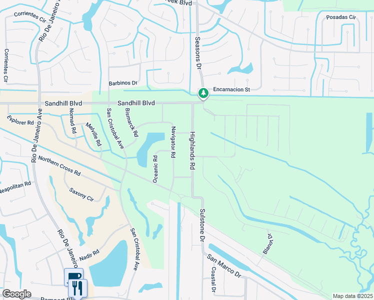 map of restaurants, bars, coffee shops, grocery stores, and more near 1134 Highlands Road in Punta Gorda