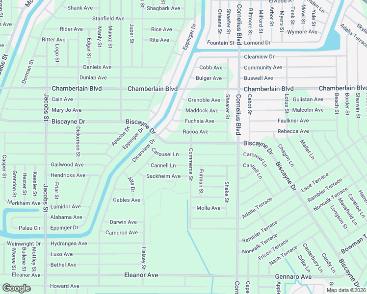 map of restaurants, bars, coffee shops, grocery stores, and more near 14386 Carousel Lane in Port Charlotte