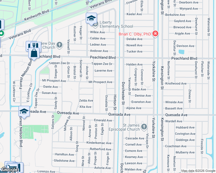 map of restaurants, bars, coffee shops, grocery stores, and more near 20431 Dial Avenue in Port Charlotte