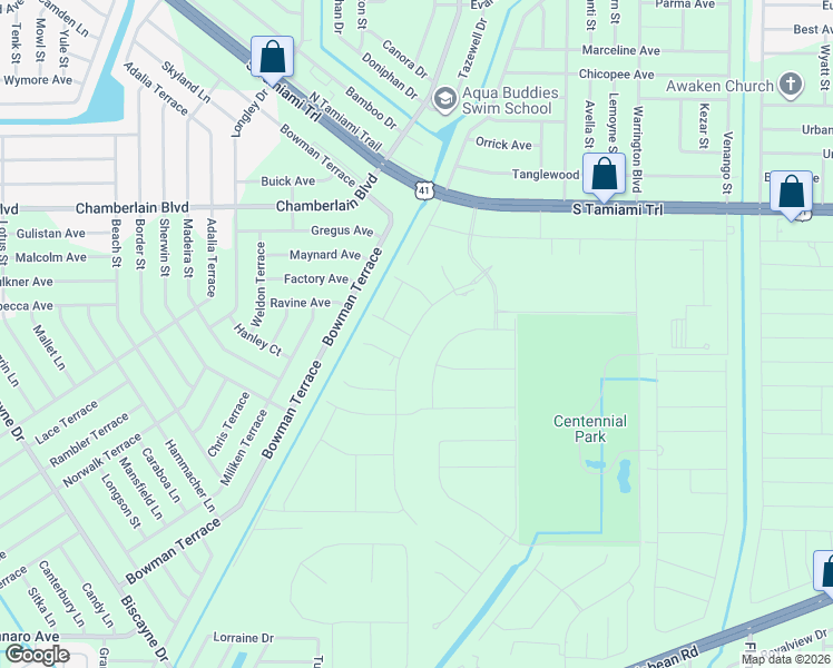 map of restaurants, bars, coffee shops, grocery stores, and more near 16100-16198 Cranston Avenue in Port Charlotte