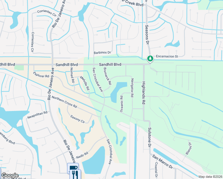 map of restaurants, bars, coffee shops, grocery stores, and more near 1126 Bismarck Road in Punta Gorda