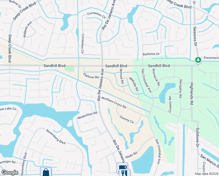 map of restaurants, bars, coffee shops, grocery stores, and more near 26186 Explorer Road in Punta Gorda